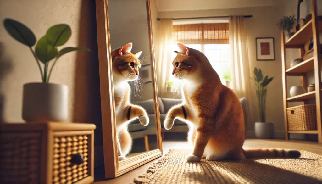 gatos se reconhecem no espelho