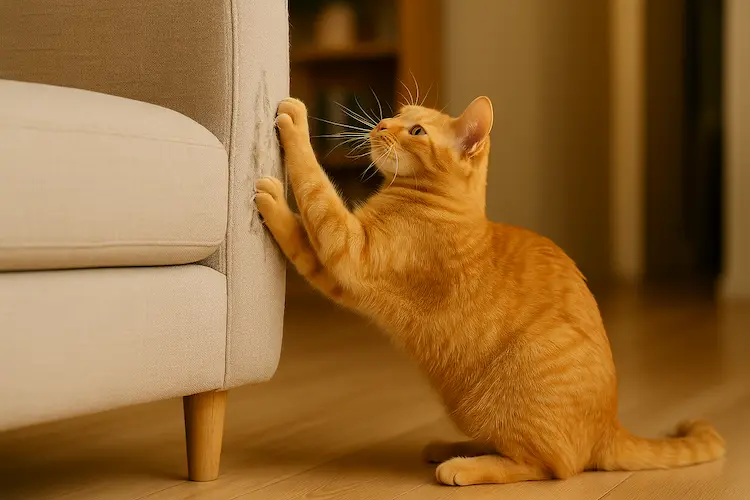 O que fazer para o gato não arranhar o sofá