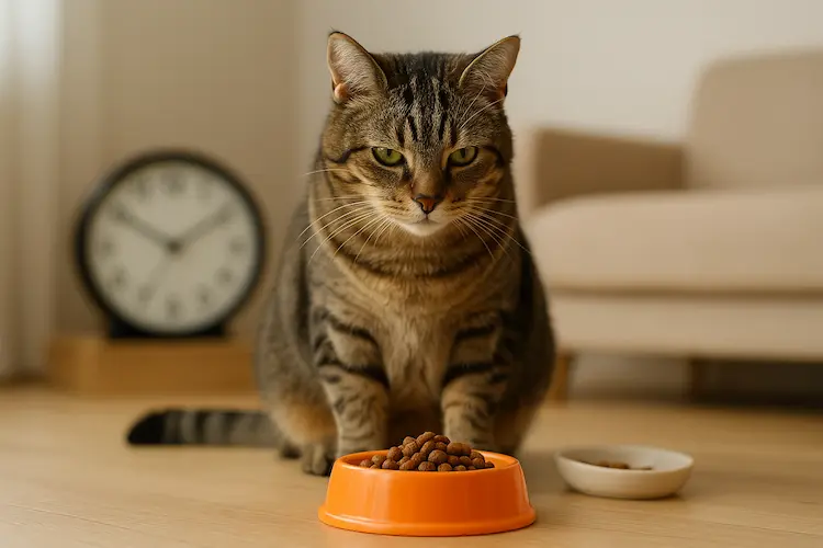 Qual o melhor horário para alimentar o gato