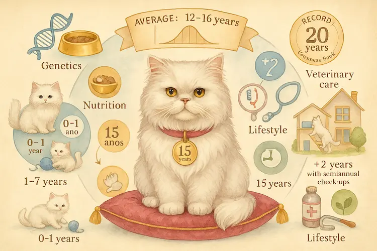 Quanto Tempo Vive um Gato Persa