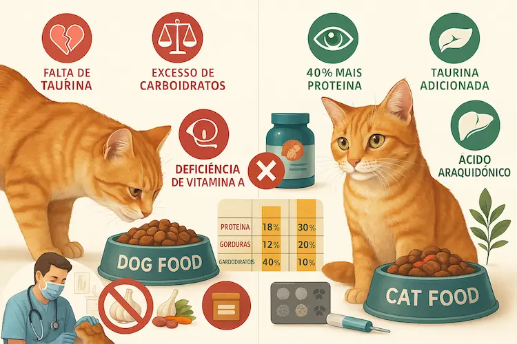 Gato pode comer ração de cachorro? Descubra aqui!