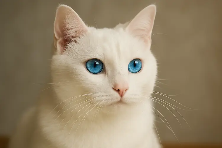 Gato Branco de Olhos Azuis