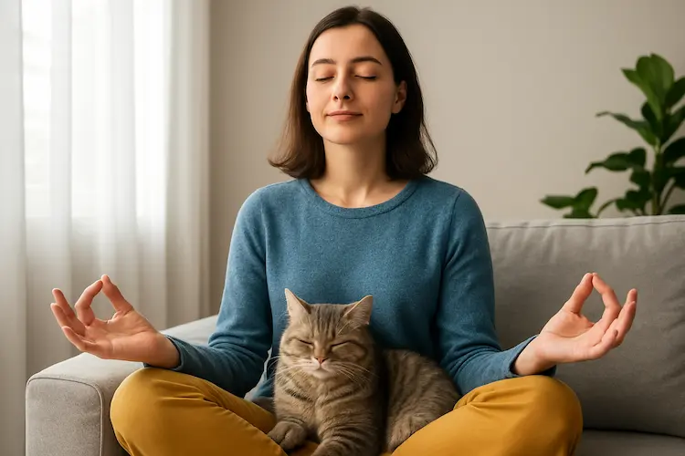 meditação com gatos