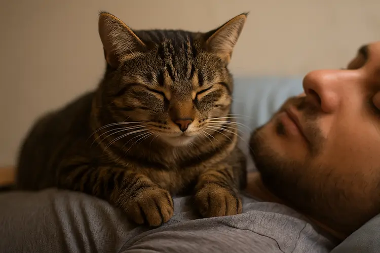 Por que os gatos dormem em cima de você