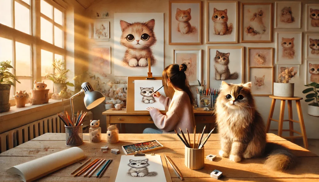 Como Desenhar um Gato Fofo: Passo a Passo Simples e Encantador .