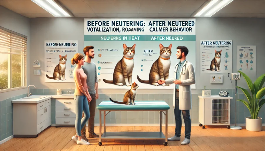 Gato castrado entra no cio