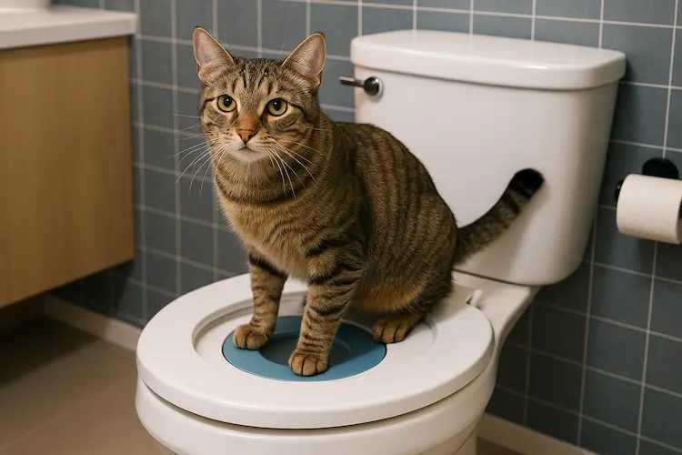 Gatos no vaso sanitário