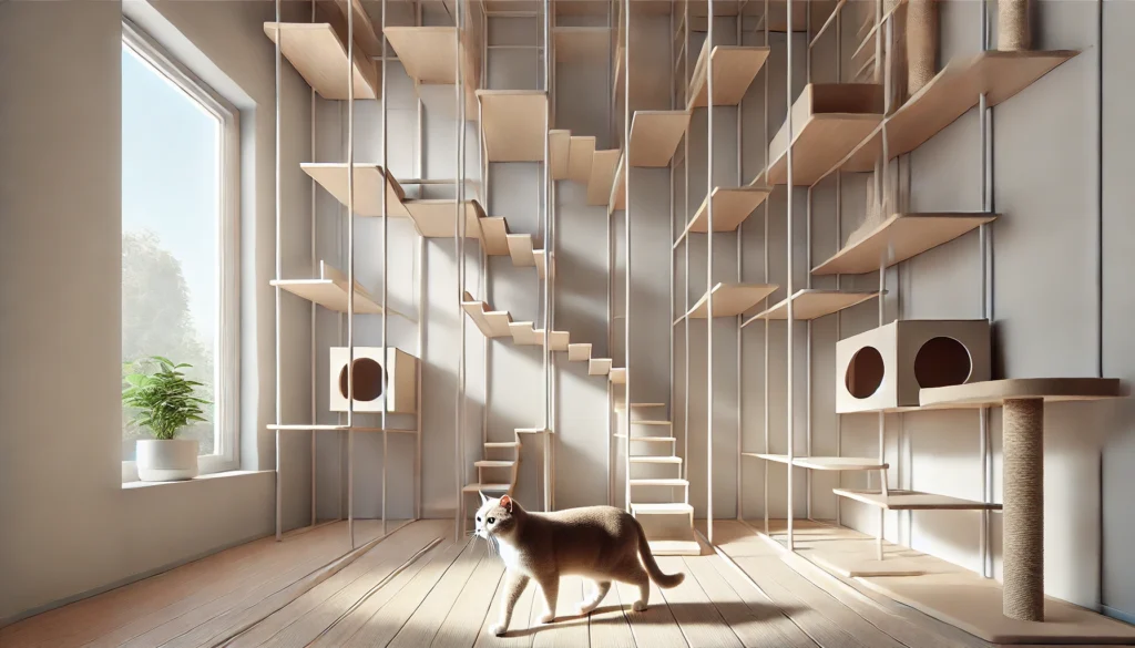 Enriquecimento vertical para gatos