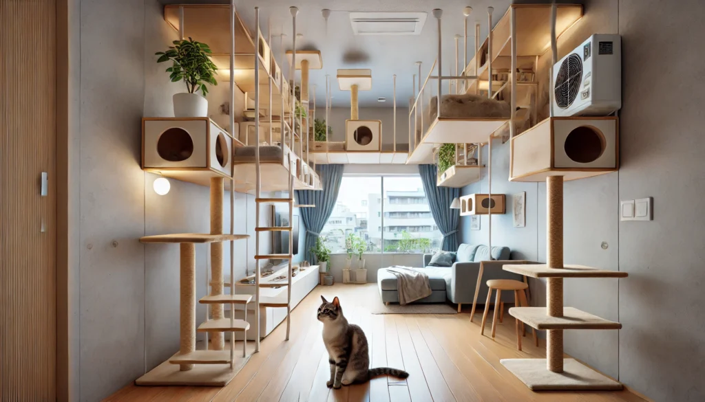 Enriquecimento vertical para gatos