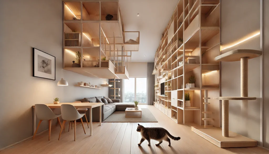 Enriquecimento ambiental para gatos em apartamentos pequenos